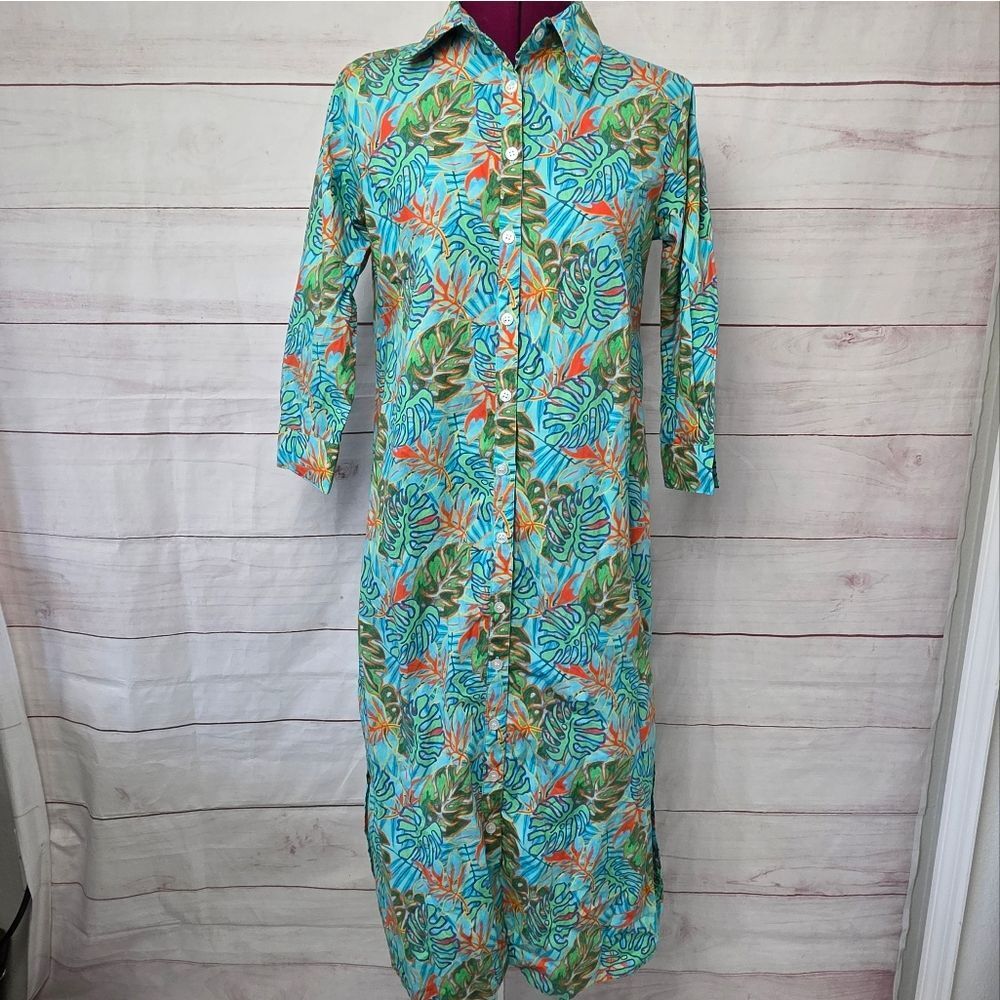 Marigold Maxi Button Up‎ Floral Dress Beach Cover Up Womens Size XS